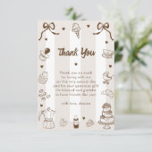 Café Bébé Franse handgetekende babyshower bedankt (Staand voorkant)