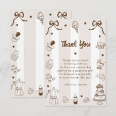 Café Bébé Franse handgetekende babyshower bedankt (Voorkant / Achterkant)