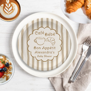 Cafe Bebe Franse koffie gepersonaliseerde babyshow Papieren Bordje