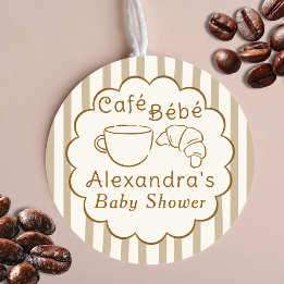 Cafe Bebe Franse koffie gepersonaliseerde babyshow Ronde Sticker