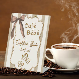 Cafe Bebe Franse koffiebar baby shower tafelmodel Reclamebord Met Voetstuk