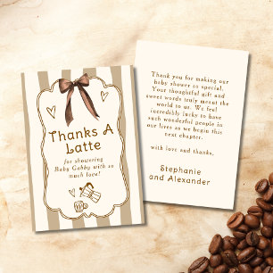 Cafe Bebe Franse koffiebar thema baby shower Bedankkaart