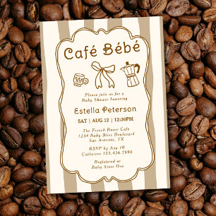Cafe Bebe Franse Koffiezaak Mooie Strik Baby Borre Kaart