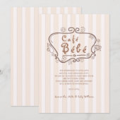 Café Bébé French Coffee Genderneutraal Baby shower Bedankkaart (Voorkant / Achterkant)