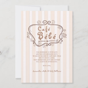 Café Bébé French Coffee Genderneutraal Baby shower Bedankkaart