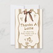 Cafe Bebe French Coffee Shop Themed Baby Shower Bedankkaart (Voorkant)