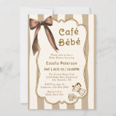 Cafe Bebe French Coffee Shop Themed Baby Shower Kaart (Voorkant)