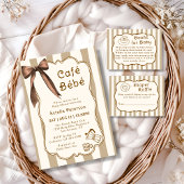 Cafe Bebe French Coffee Shop Themed Baby Shower Kaart