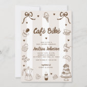 Café Bébé French Hand Drawn Coffee Baby Shower Kaart (Voorkant)