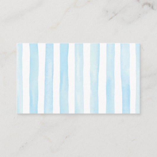 Café Bébé French Modern Schattige Blue Boy Baby sh Informatiekaartje (Achterkant)