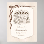 Cafe Bebe Gender Neutral Bow Baby Shower Welcome Poster (Voorkant)