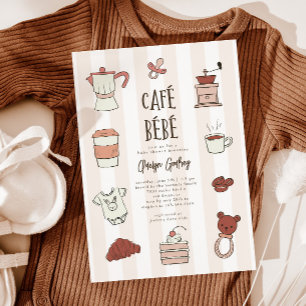 Cafe Bebe Genderneutraal Baby shower Uitnodiging