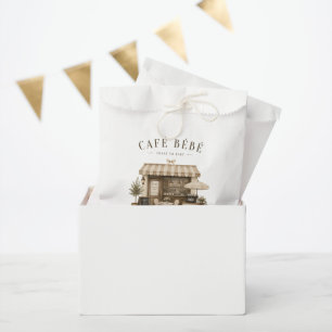 Cafe bebe geslacht neutrale bruine babyshower bedankzakje