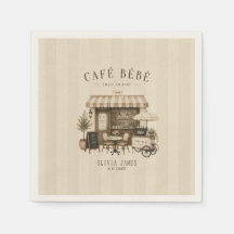 Cafe bebe geslacht neutrale bruine babyshower