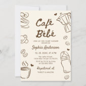 Cafe Bebe Hand Drawn Coffee Baby Shower Kaart (Voorkant)