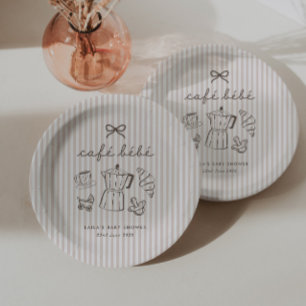 Cafe Bebe Home Coffee Baby Shower Gestreept Papieren Bordje