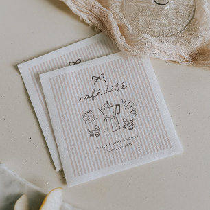 Cafe Bebe Home Coffee Baby Shower Gestreept Servet