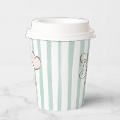 Café Bébé Mint Gestreepte koffie thema Baby shower Papieren Bekers (Rechts)