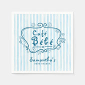 Café Bébé Modern Frans Blue Boy Baby shower Servet (Voorkant)