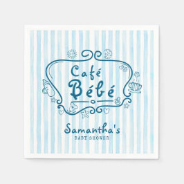 Café Bébé Modern Frans Blue Boy Baby shower Servet
