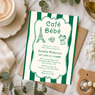 Cafe Bebe Paris Koffiezaak Schattig Groen Baby Bru Kaart