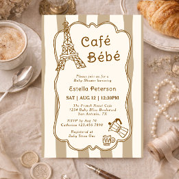 Cafe Bebe Parisiaans thema babyshower koffiebar Kaart