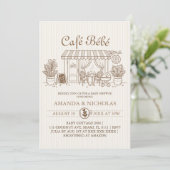 Cafe Bebe Parisiaanse babyborrel Kaart (Staand voorkant)