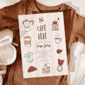 Cafe Bebe Roze Baby shower Uitnodiging