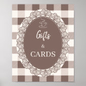 Cafe Bebe Rustic Cadeaus en Kaarten Baby Shower Poster (Voorkant)