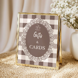 Cafe Bebe Rustic Cadeaus en Kaarten Baby Shower  Poster