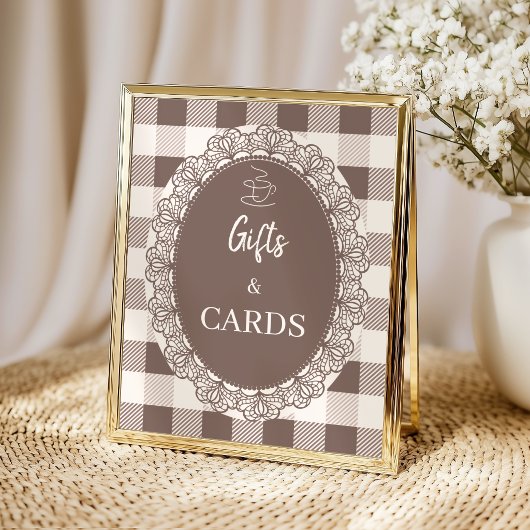 Cafe Bebe Rustic Cadeaus en Kaarten Baby Shower Poster