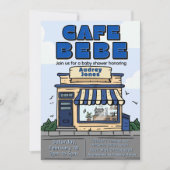 Cafe Bebe - Themacafé Baby Shower Kaart (Voorkant)