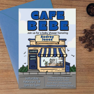 Cafe Bebe - Themacafé Baby Shower Kaart