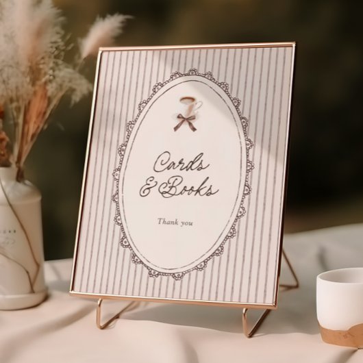 Cafe Bebe Vintage Kaarten en Boeken Poster