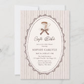 Cafe Bebe Vintage Stripes Coffee Baby Shower Kaart (Voorkant)