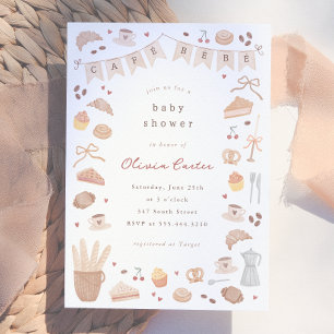 Cafe Bebe Watercolor Baby Shower Kaart