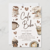 Cafe Bebe' Watercolor Coffee Baby Shower Kaart (Voorkant)