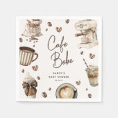 Cafe Bebe' Watercolor Coffee Baby Shower Servet (Voorkant)