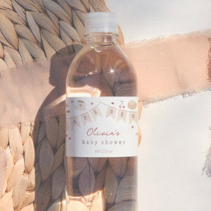 Cafe Bebe Watercolor Geslacht Neutrale Baby Shower Waterfles Etiket