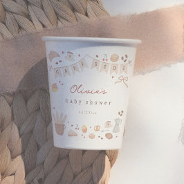 Cafe Bebe Watercolor Hand Getekende Baby Borrel Papieren Bekers