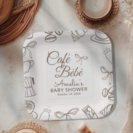 Cafe Bebe Whimsical Boog Baby Shower Papieren Bordje