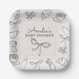 Cafe Bebe Whimsical Boog Baby Shower Papieren Bordje