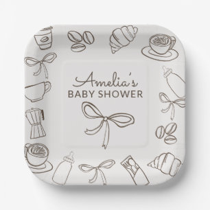 Cafe Bebe Whimsical Boog Baby Shower Papieren Bordje