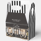 Café Bébé Zwart-wit Baby shower Bedankdoosjes (Open)