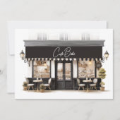 Café Bébé Zwart-wit Baby shower Bedankkaart (Voorkant)