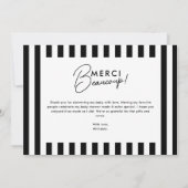 Café Bébé Zwart-wit Baby shower Bedankkaart (Achterkant)