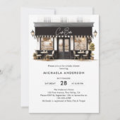 Café Bébé Zwart-wit Baby shower Kaart (Voorkant)