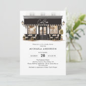 Café Bébé Zwart-wit Baby shower Kaart (Staand voorkant)