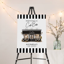 Café Bébé Zwart Wit Paris Baby Shower Welkom