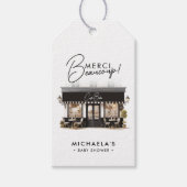 Café Bébé Zwart Wit Paris Bedankt Baby Shower Cadeaulabel (Voorkant)